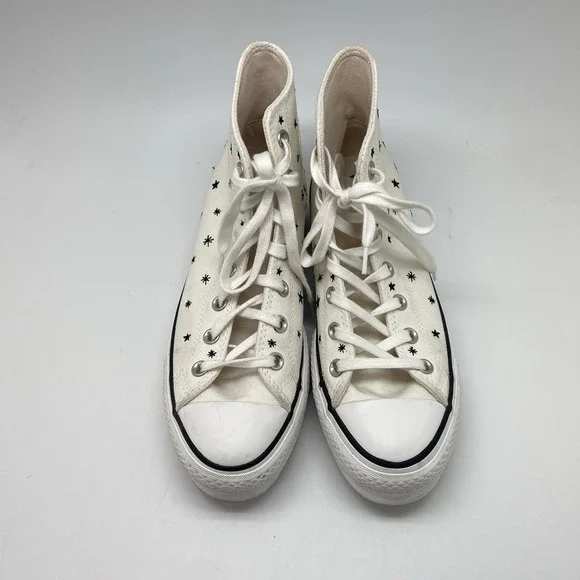 Converse Sneakers Womens 8 Chuck Taylor Crystal Stars Platform Hi A03724C‎ Shoes - Picture 2 of 11